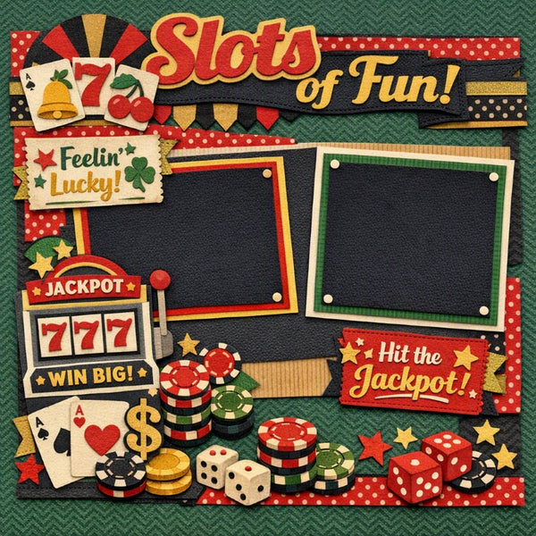 Slots Of Fun!-Premade Scrapbook Page