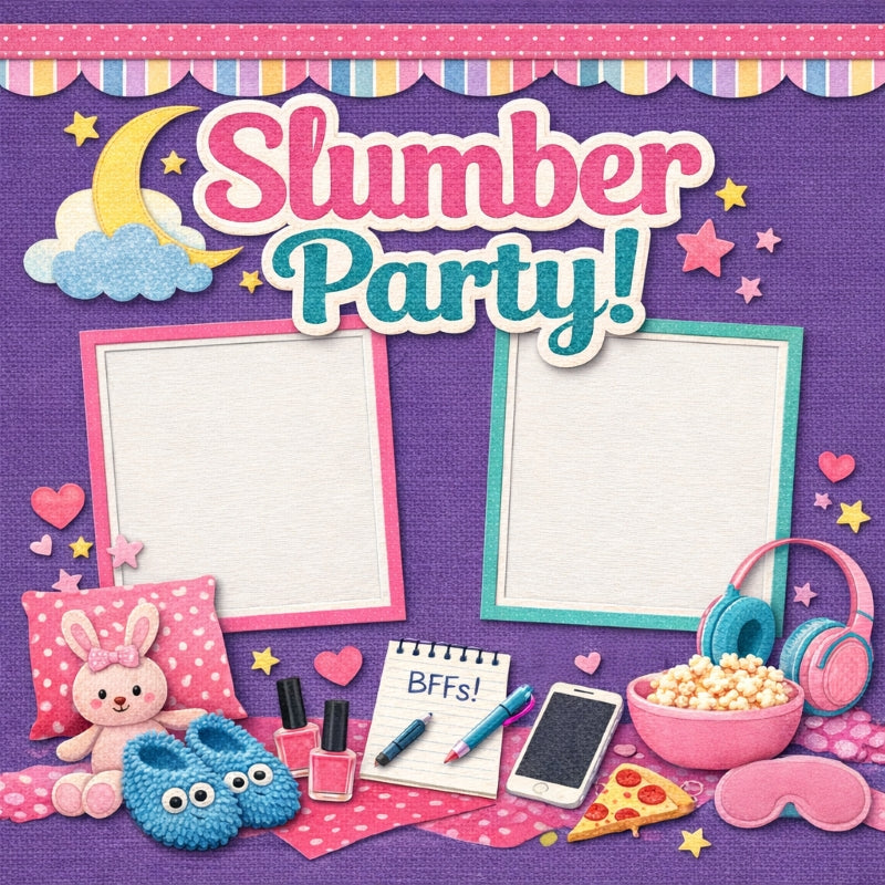 Slumber Party!-Premade Scrapbook Page