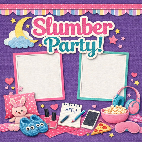 Slumber Party!-Premade Scrapbook Page