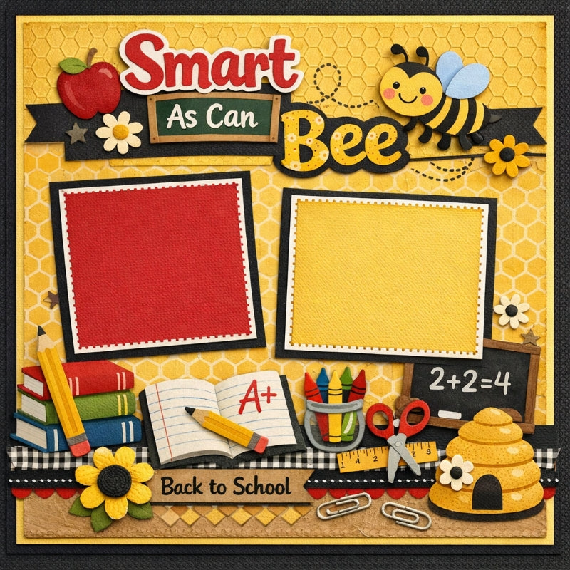 Smart As Can Bee-Premade Scrapbook Page