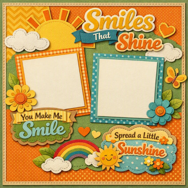 Smiles That Shine-Premade Scrapbook Page