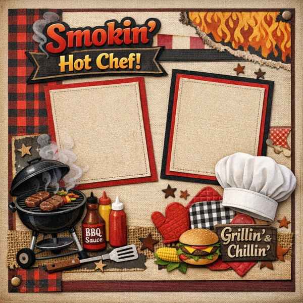 Smokin' Hot Chef!-Premade Scrapbook Page