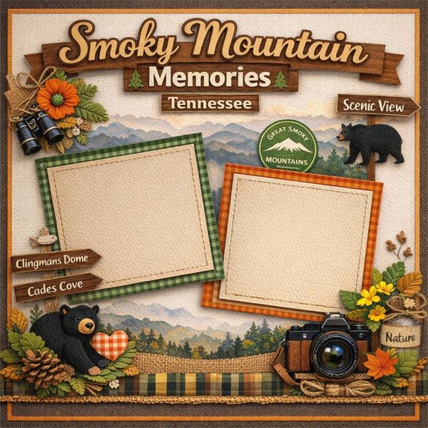 Smoky Mountain Memories-Premade Scrapbook Page
