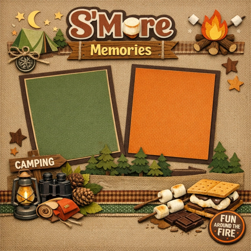 S'More Memories-Premade Scrapbook Page