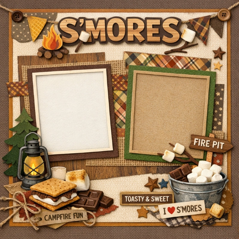 S'Mores-Premade Scrapbook Page