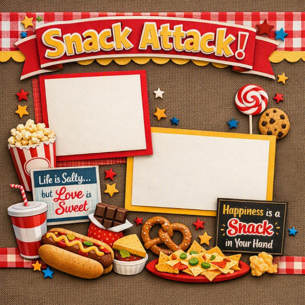 Snack Attack!-Premade Scrapbook Page