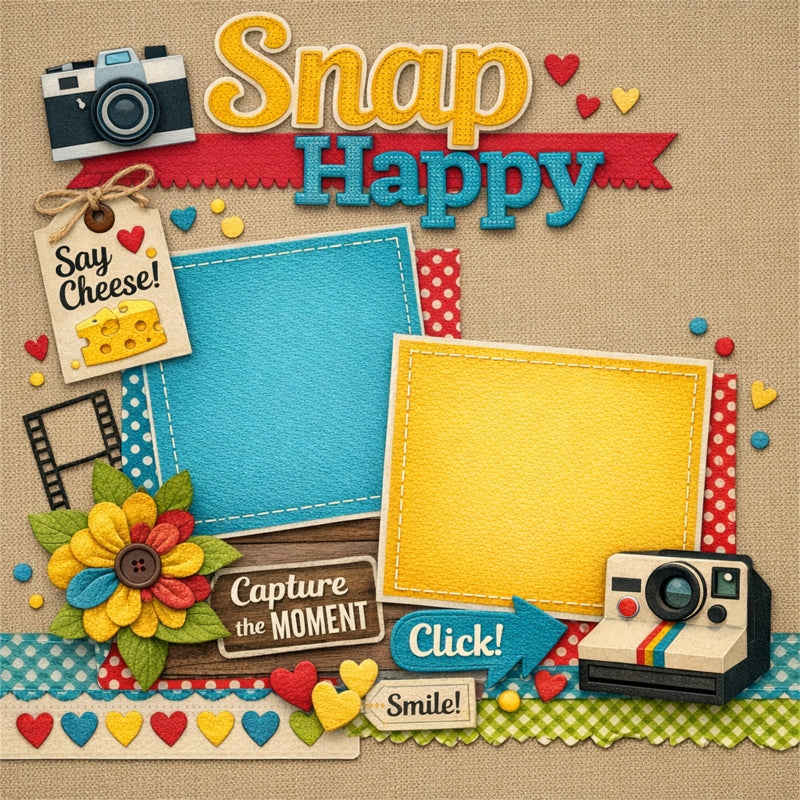 Snap Happy-Premade Scrapbook Page