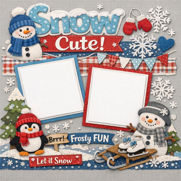 Snow Cute!-Premade Scrapbook Page