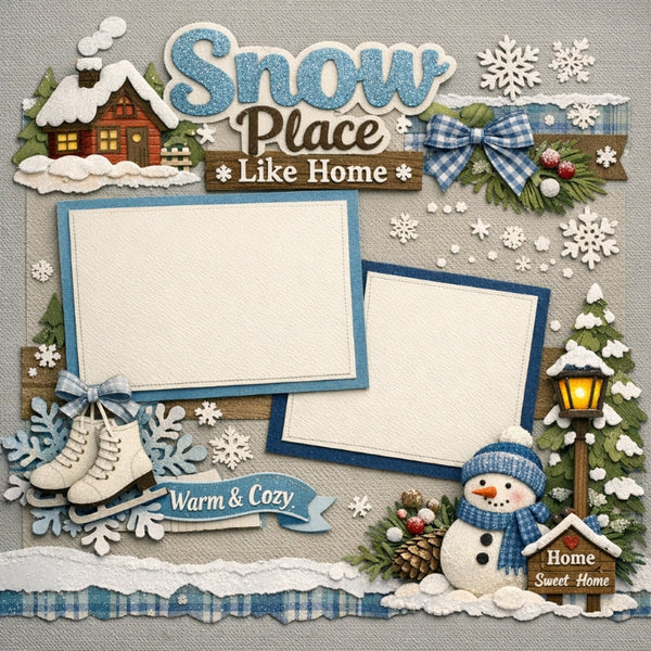 Snow Place Like Home-Premade Scrapbook Page