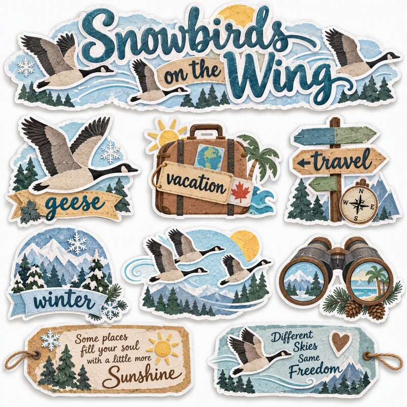 Snowbirds on the Wing-Premade Cut-Out Page