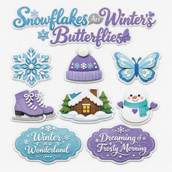 Snowflakes Are Winters Butterflies-Premade Cutout Set