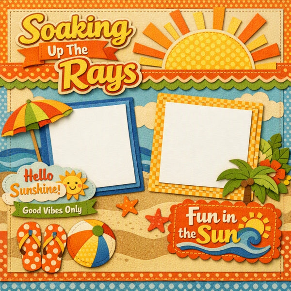 Soaking Up The Rays-Premade Scrapbook Page