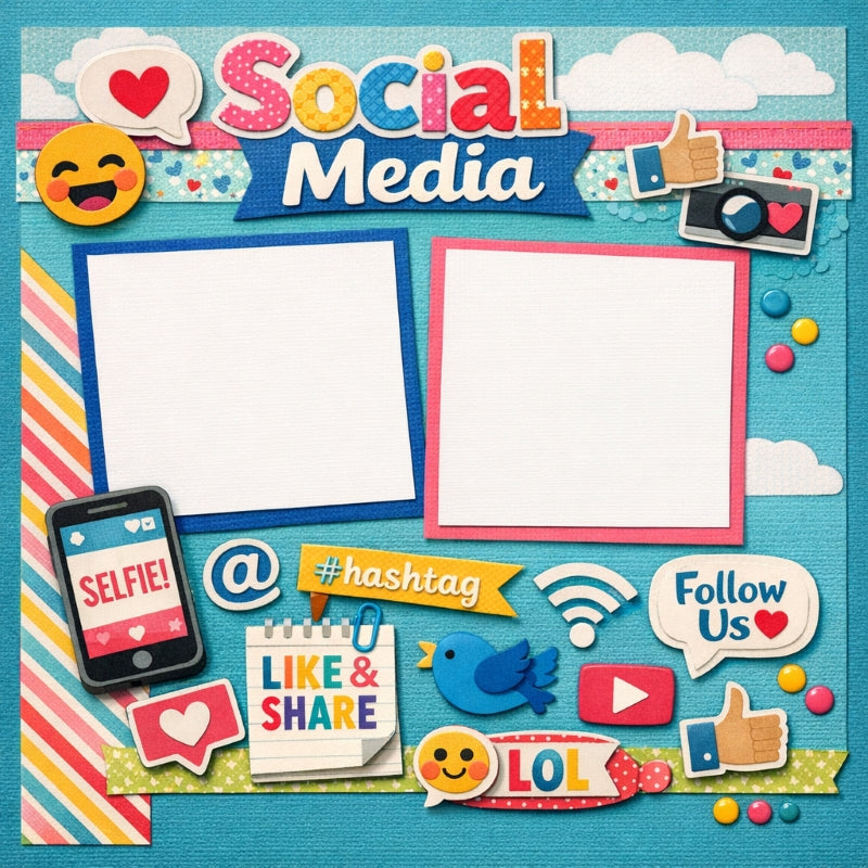 Social Media-Premade Scrapbook Page