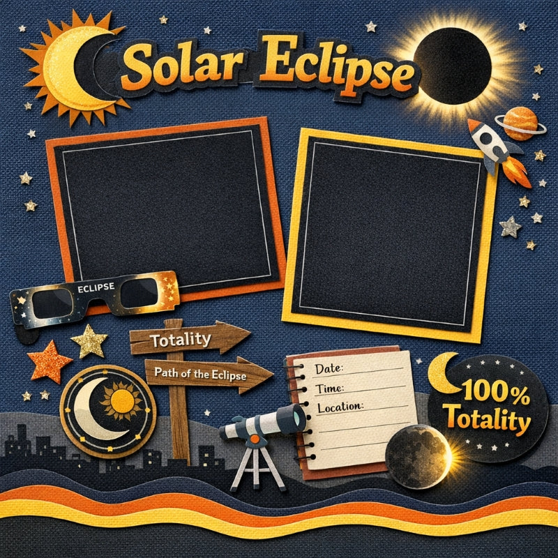 Solar Eclipse-Premade Scrapbook Page