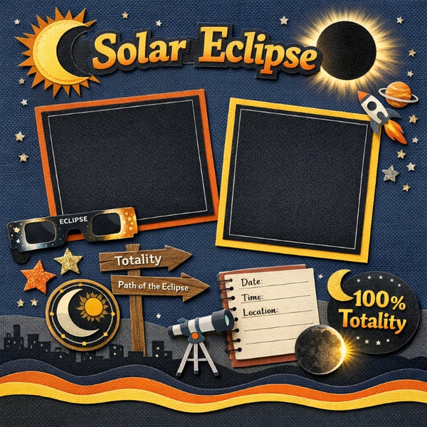 Solar Eclipse-Premade Scrapbook Page