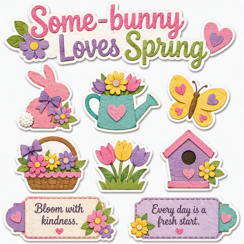 Some-bunny Loves Spring-Premade Cutout Set