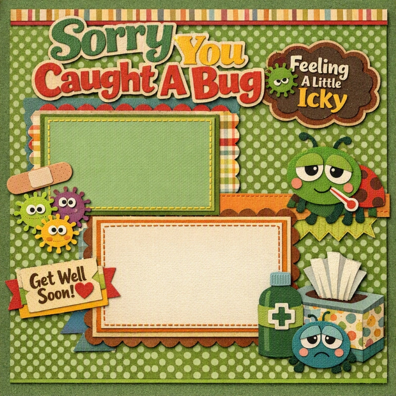 Sorry You Caught A Bug-Premade Scrapbook Page