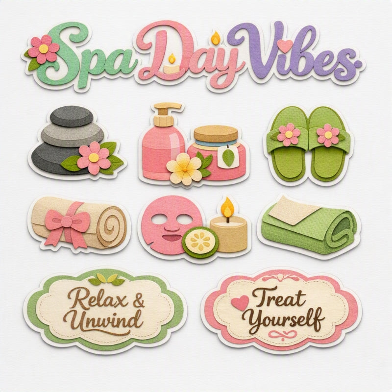 Spa Day Vibes-Premade Cutout Set