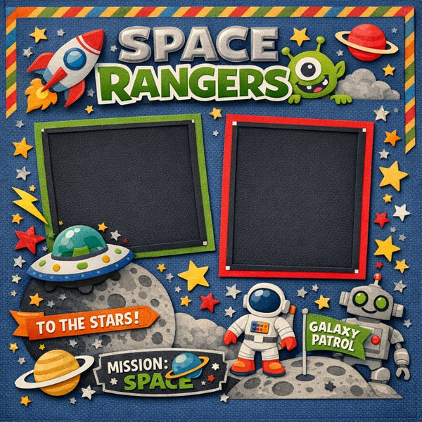 Space Rangers-Premade Scrapbook Page