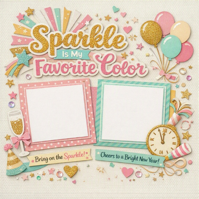 Sparkle Is My Favorite Color-Premade Scrapbook Page