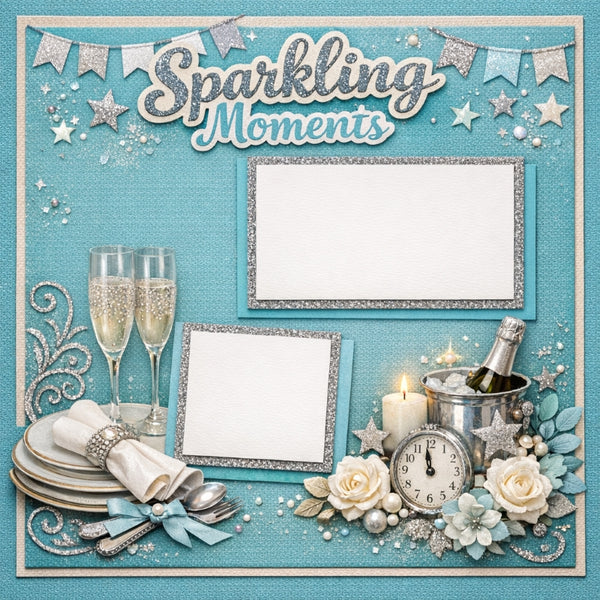 Sparkling Moments-Premade Scrapbook Page