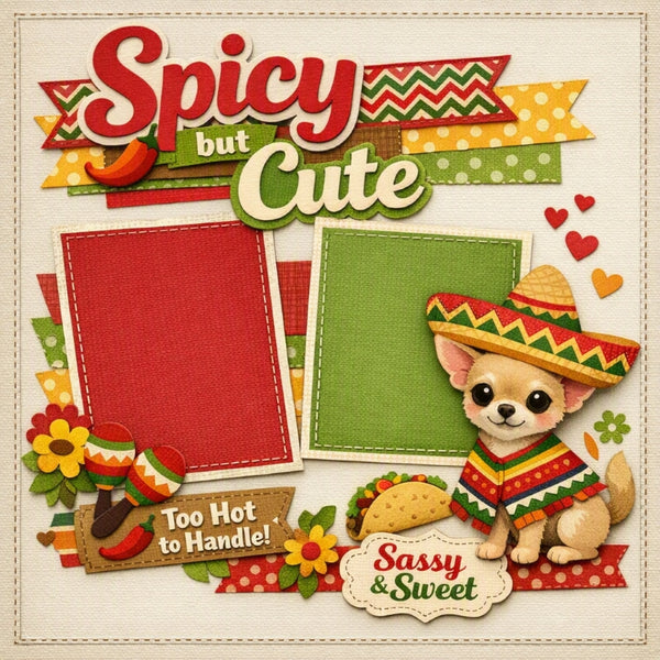 Spicy but Cute-Premade Scrapbook Page