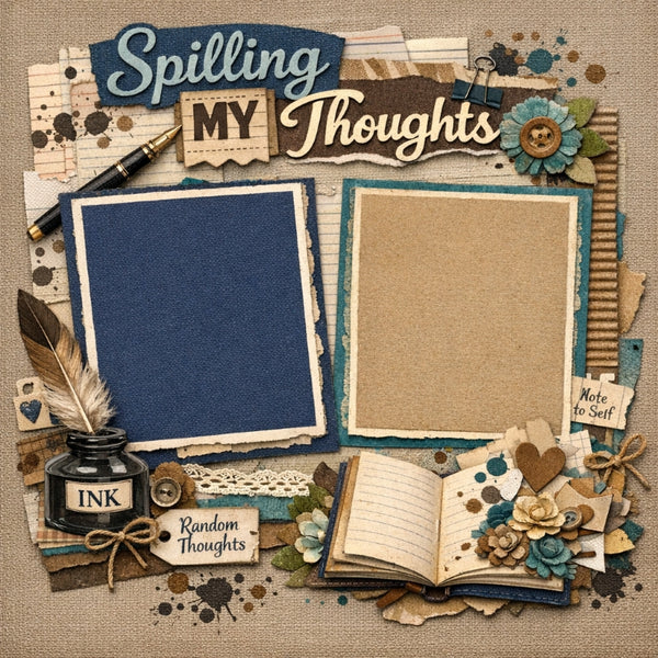 Spilling My Thoughts-Premade Scrapbook Page