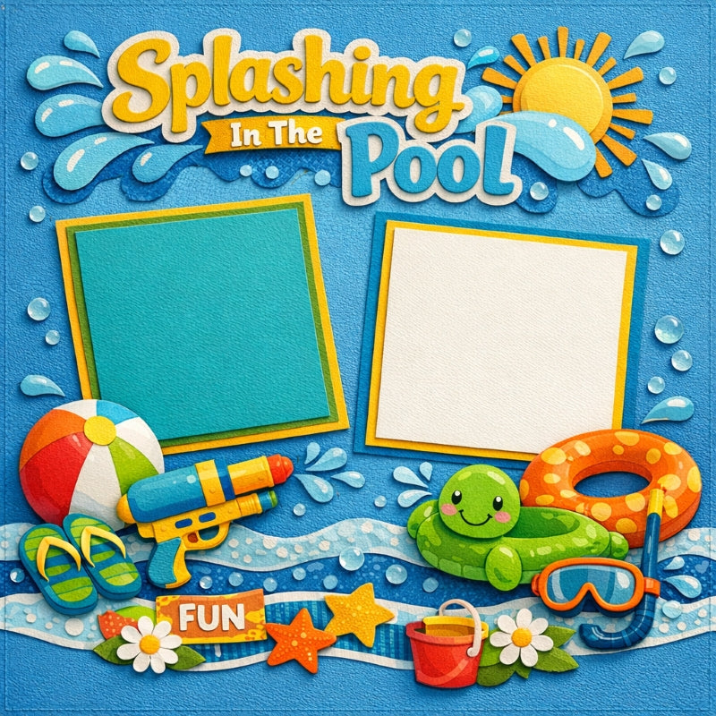 Splashing In The Pool-Premade Scrapbook Page