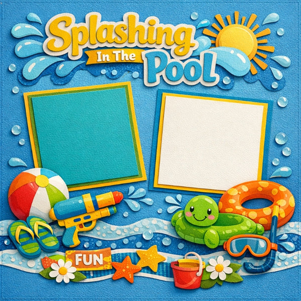 Splashing In The Pool-Premade Scrapbook Page