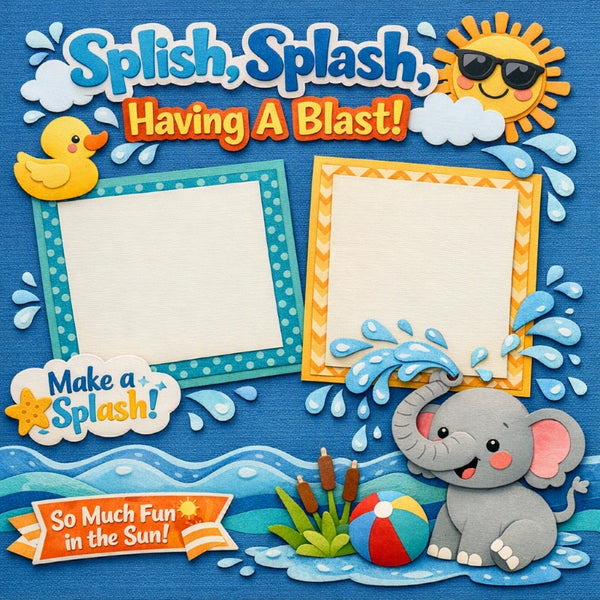 Splish, Splash, Having A Blast!-Premade Scrapbook Page