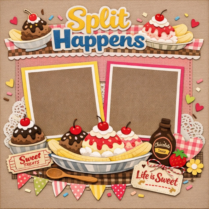 Split Happens-Premade Scrapbook Page