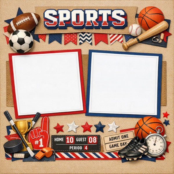 Sports-Premade Scrapbook Page