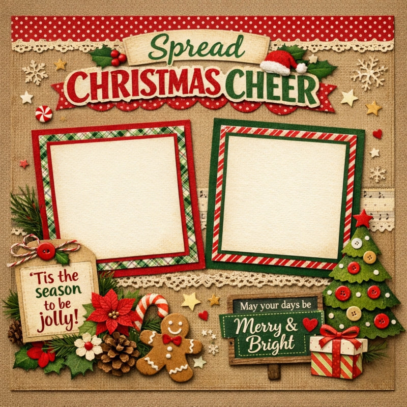 Spread Christmas Cheer-Premade Scrapbook Page