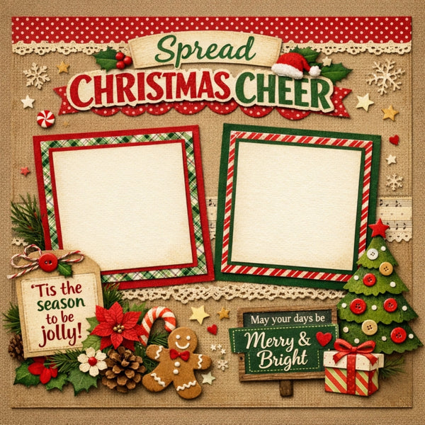 Spread Christmas Cheer-Premade Scrapbook Page