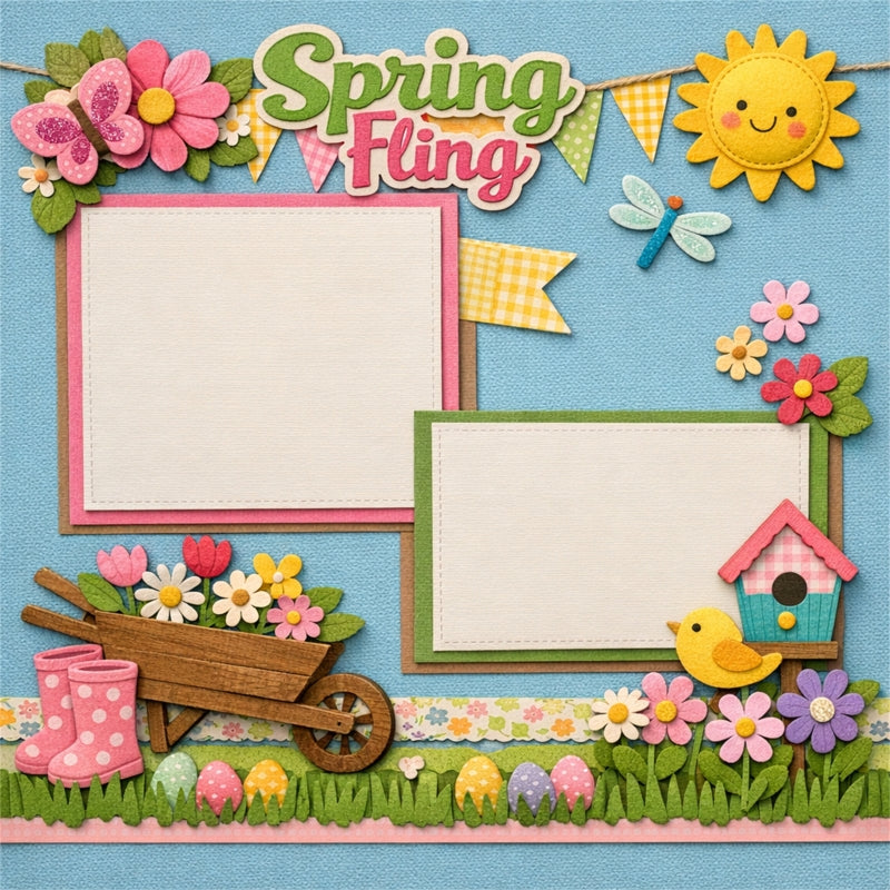 Spring Fling-Premade Scrapbook Page