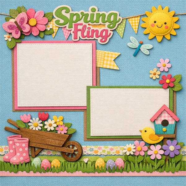Spring Fling-Premade Scrapbook Page