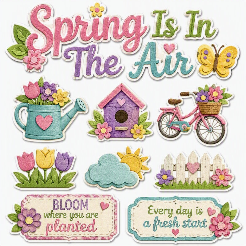 Spring Is In The Air-Premade Cutout Set
