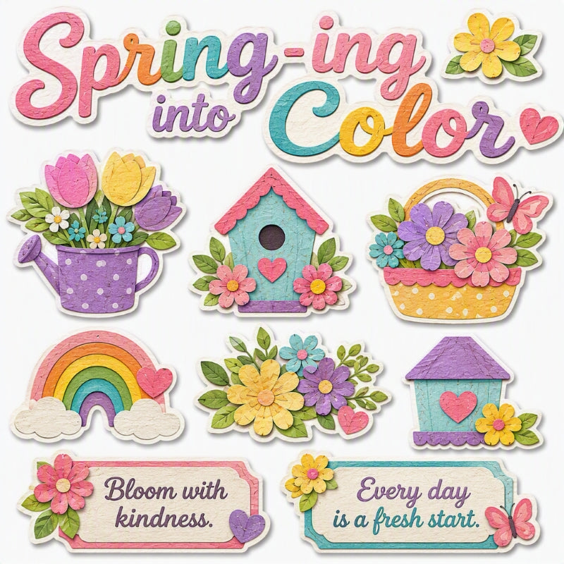 Spring-ing into Color-Premade Cutout Set