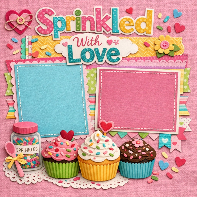 Sprinkled With Love-Premade Scrapbook Page