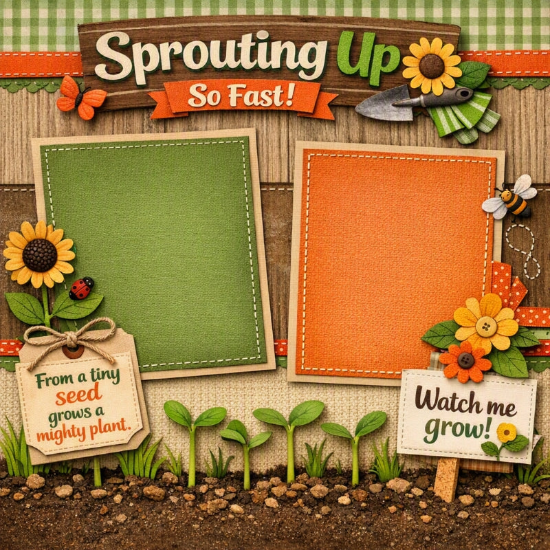 Sprouting Up So Fast-Premade Scrapbook Page