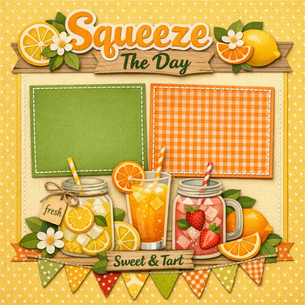Squeeze The Day-Premade Scrapbook Page