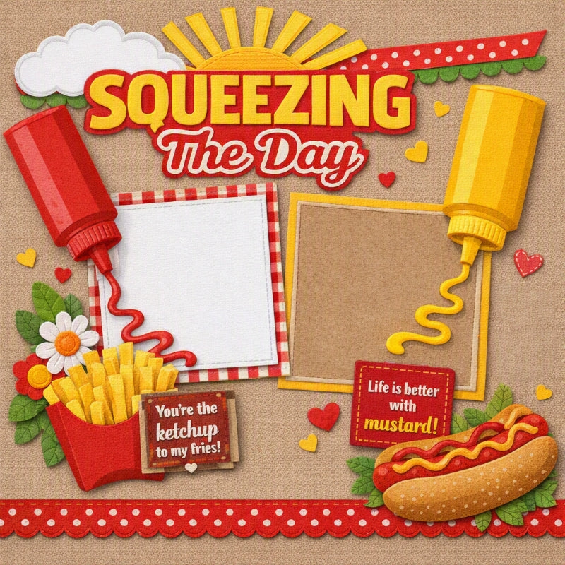 Squeezing The Day-Premade Scrapbook Page