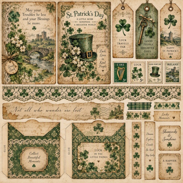 St. Patrick's Day-Premade Junk Journal Page