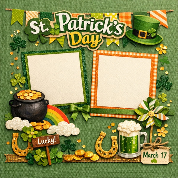 St. Patrick's Day-Premade Scrapbook Page