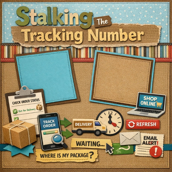 Stalking The Tracking Number-Premade Scrapbook Page
