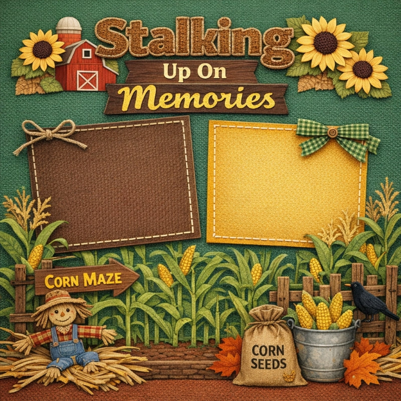 Stalking Up On Memories-Premade Scrapbook Page
