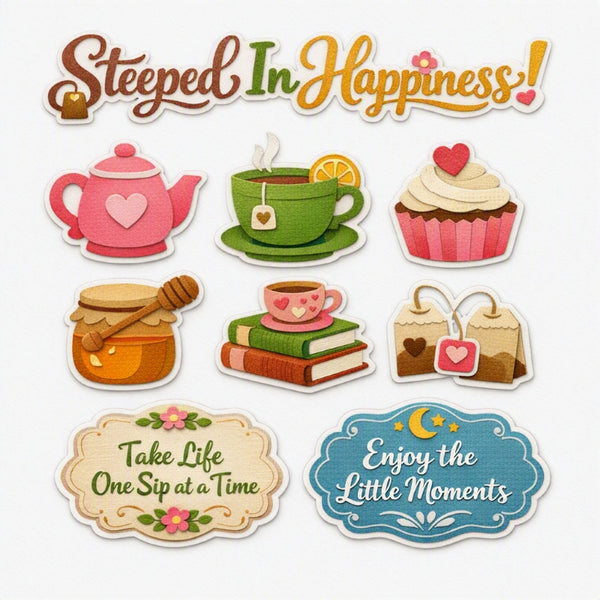 Steeped In Happiness!-Premade Cutout Set