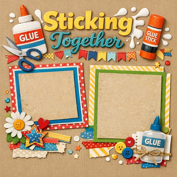 Sticking Together-Premade Scrapbook Page
