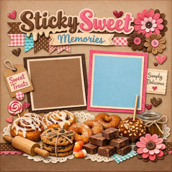 Sticky Sweet Memories-Premade Scrapbook Page