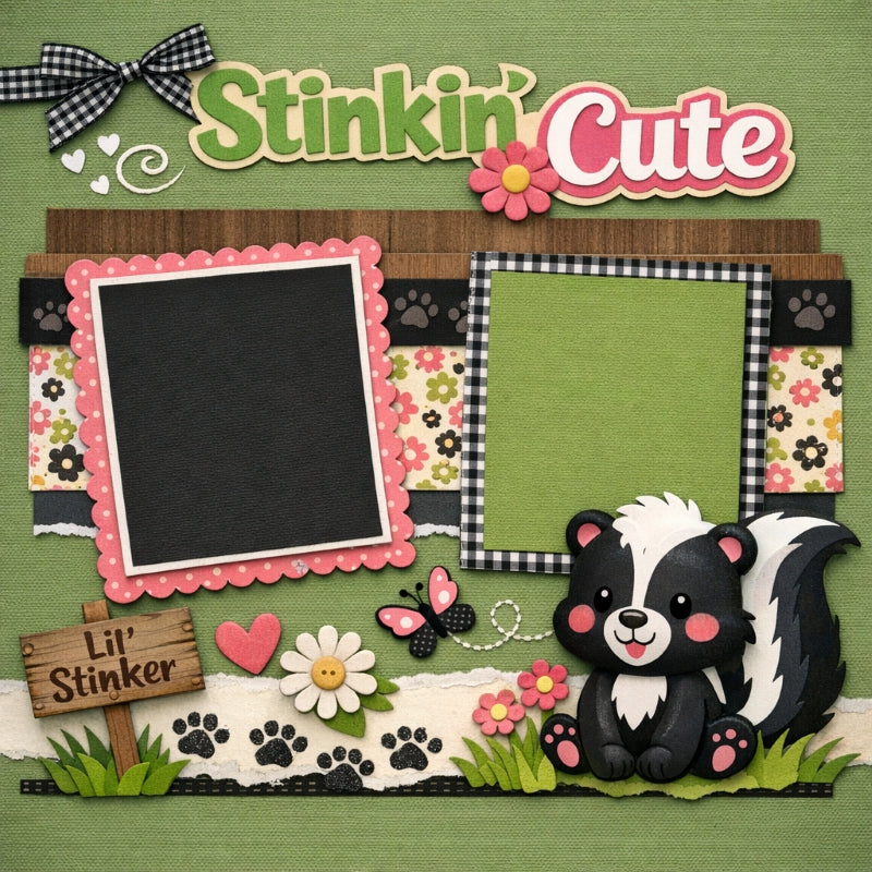 Stinkin' Cute-Premade Scrapbook Page